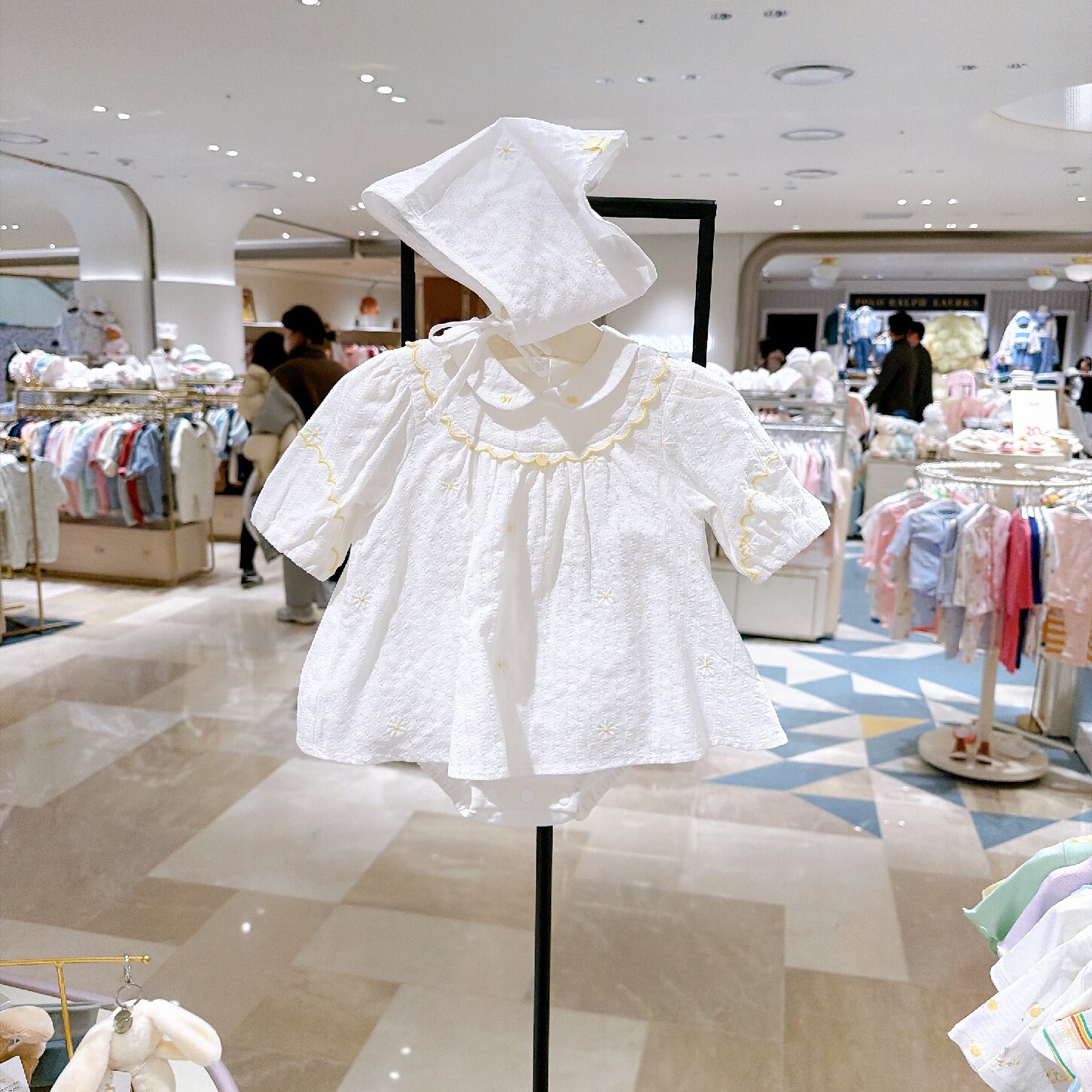 ETTOI小飞马韩国代购童装26夏季婴儿女宝纯棉小雏菊裙式连体衣+帽