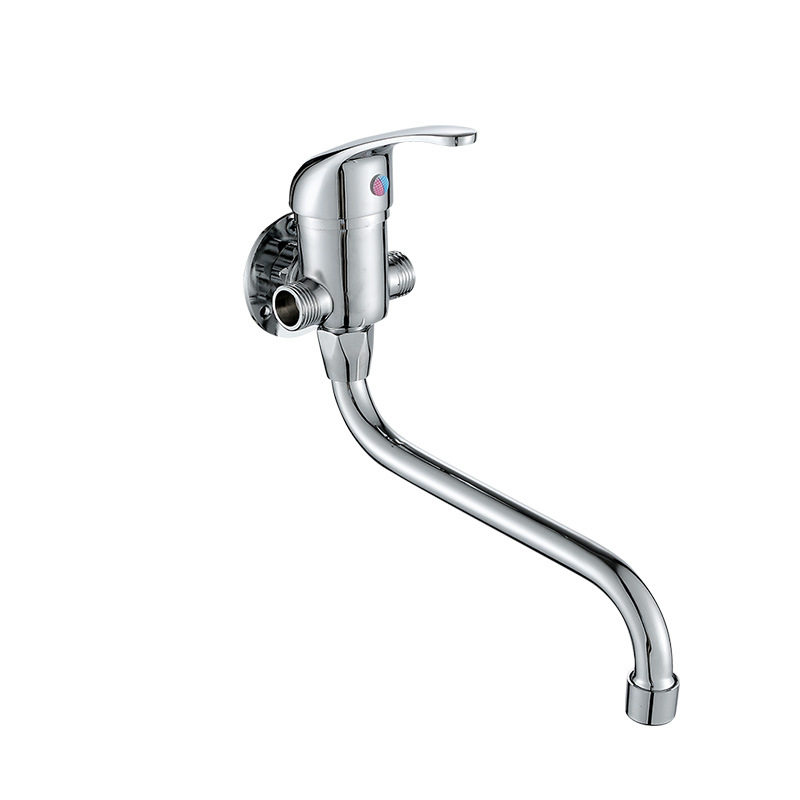 德国进口黄铜主体明装小厨宝厨房冷热水龙头水槽洗菜挂墙壁式贴墙