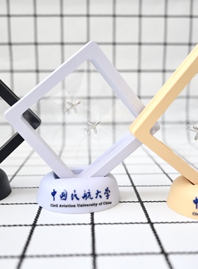 中国民航大学耳钉纪念版通体925银PE悬浮沫收纳盒