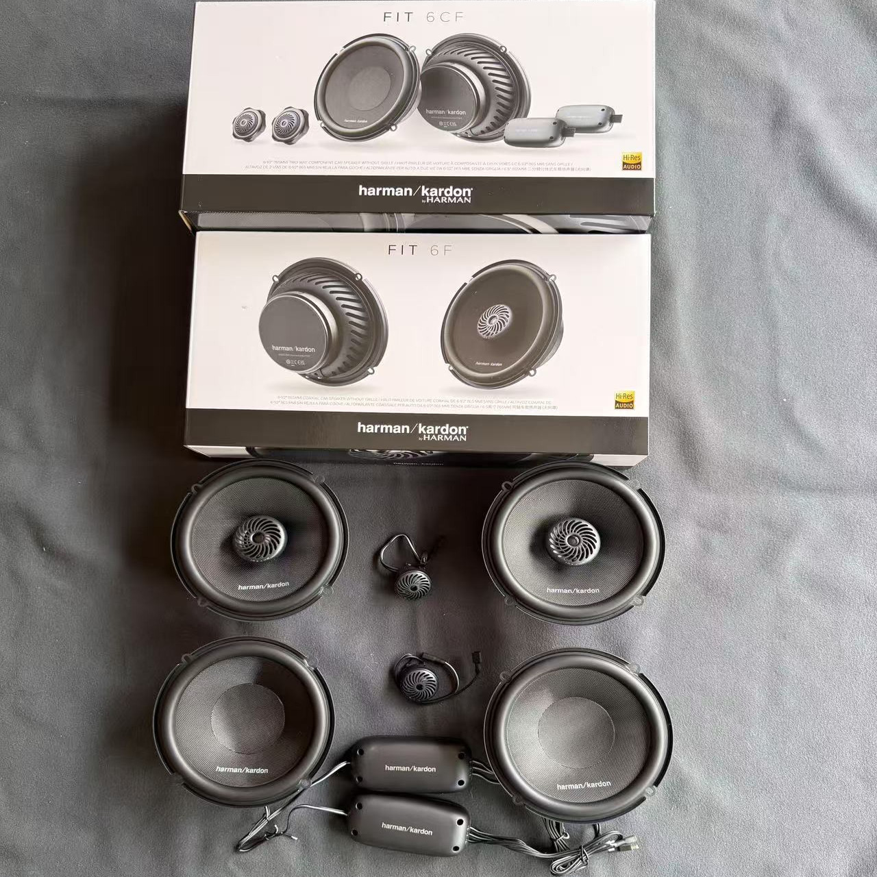 哈曼卡顿汽车音响FIT6CF/6F6.5寸两分频同轴喇叭扬声器改装升级