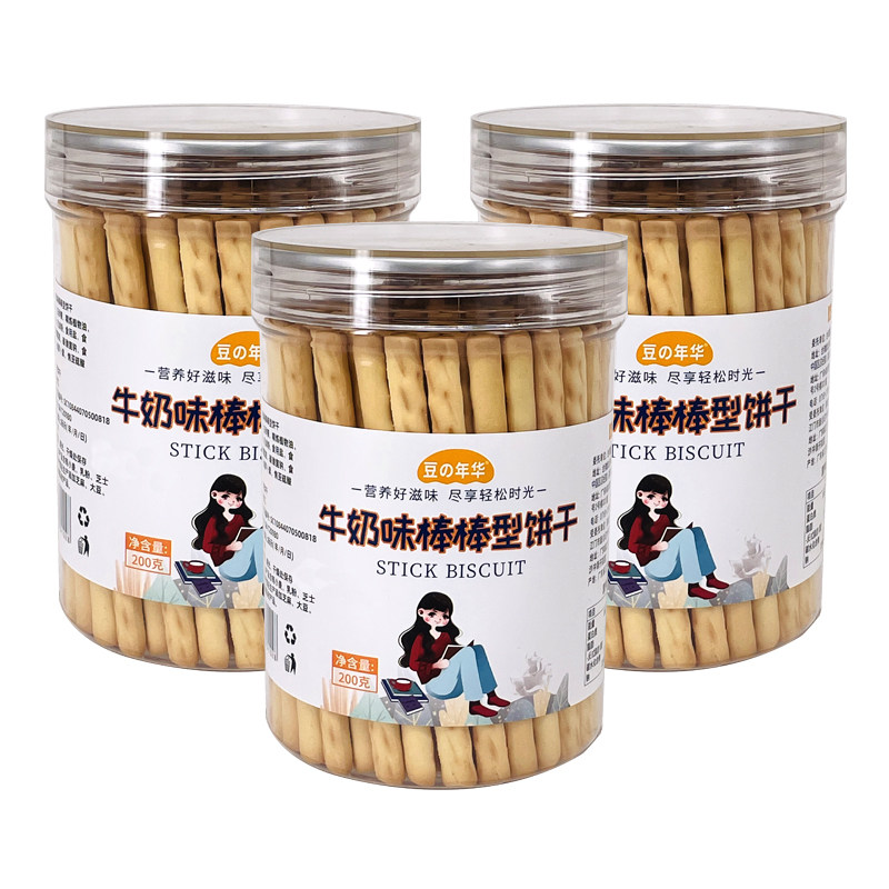 豆の年华牛奶棒棒饼干海苔手指饼干零食儿童零食磨牙饼干烘焙蛋糕