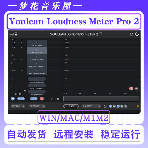 Youlean Loudness Meter Pro 2响度测量标准匹配计量插件WIN/MAC