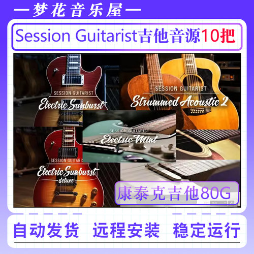 16套新版Session Guitarist全套扫弦复古木吉他电贝斯康泰克音源