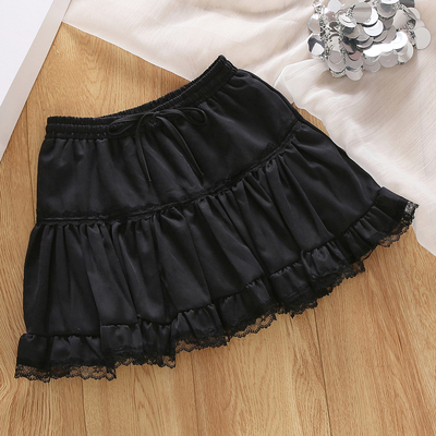 拉夏贝尔芭蕾风黑蛋糕裙半身裙女