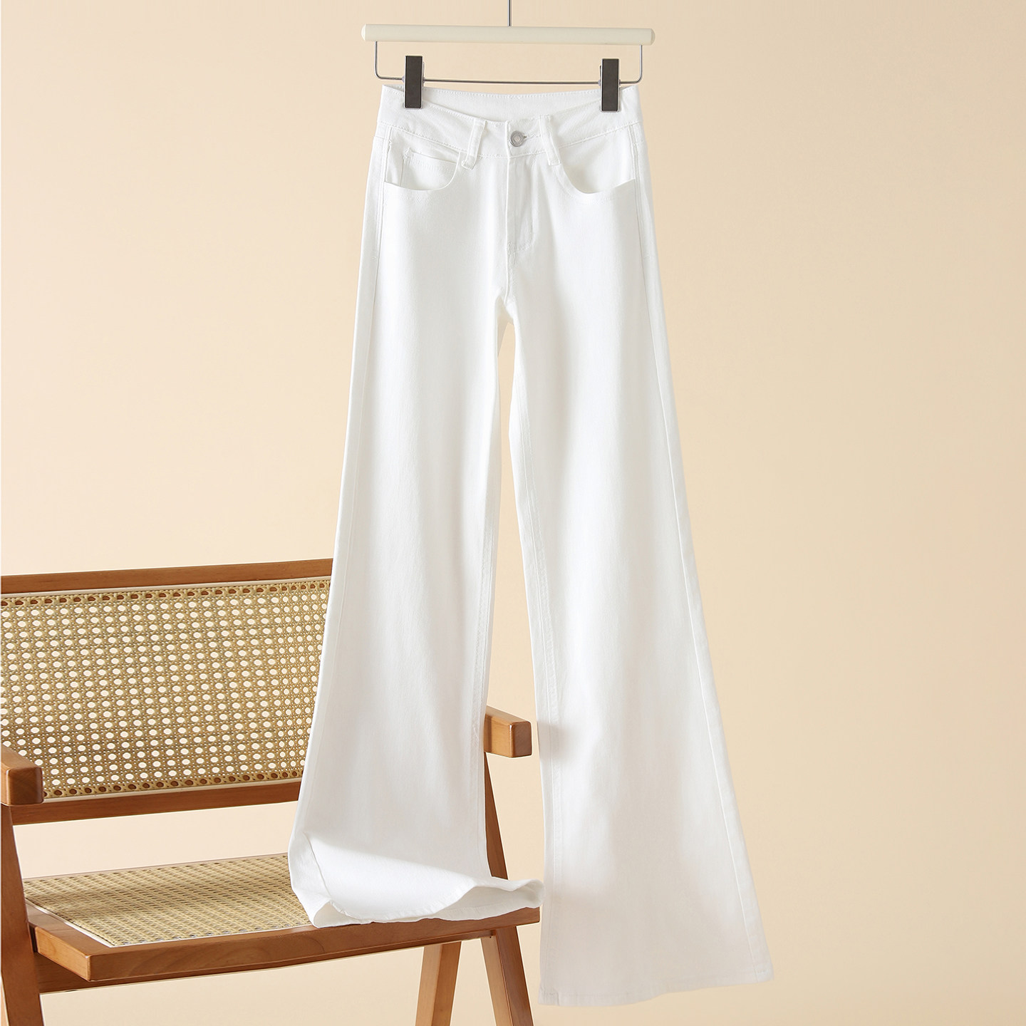 美式白色微喇牛仔裤女2025新款低腰显瘦马蹄喇叭裤百搭休闲长裤子,女装/女士精品,牛仔裤,淘宝优惠券,粉丝福利购,淘宝优惠卷