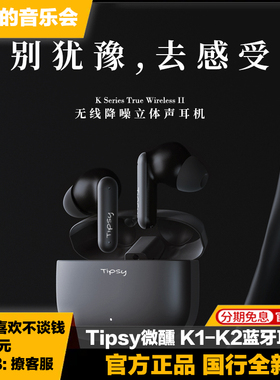 Tipsy微醺K1入耳式蓝牙hifi真无线运动降噪游戏TWS高清通话耳机K2