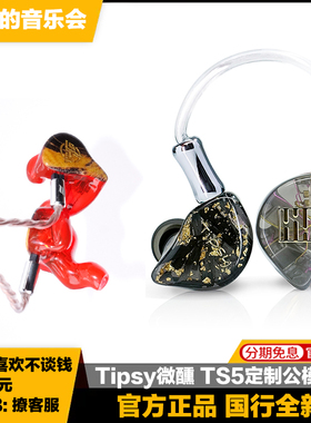 Tipsy微醺TS5有线hifi入耳式耳机Super5单元动铁定制监听舞台耳返