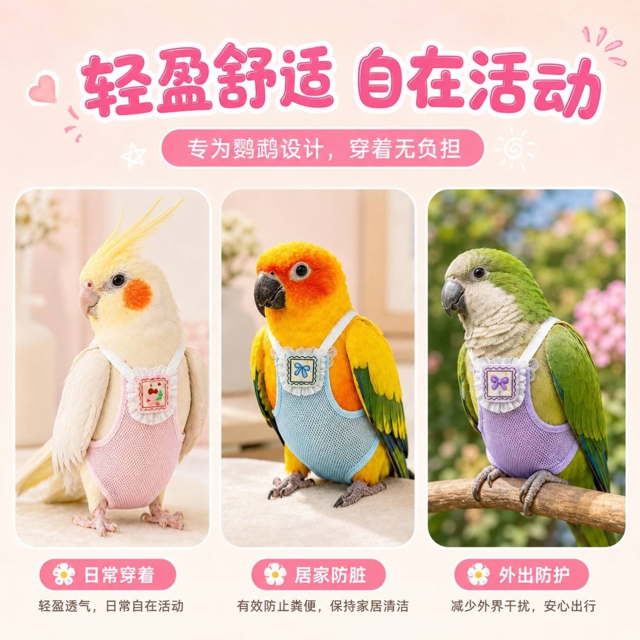 鹦鹉屎兜尿不湿小太阳牡丹玄凤鹦鹉尿布兜一次性屎兜鸟禽服饰