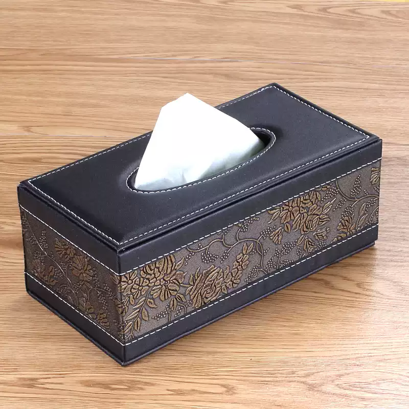 皮革纸巾盒定制印logo餐巾抽纸盒家用客厅创意酒店办公室皮质纸抽