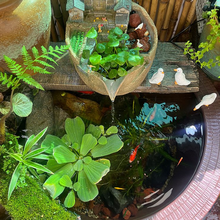 水微景观造景水景摆件庭院古法过滤器流水生态缸景观养鱼鱼缸循环