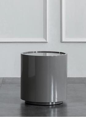 7YX意式简约边几床边柜圆型床头柜现代双抽屉轻奢极简烤漆卧