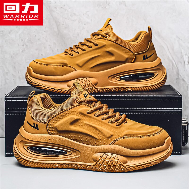 回力男鞋春季潮牌运动软底减震跑步休闲皮面厚底登山爆款老爹潮鞋