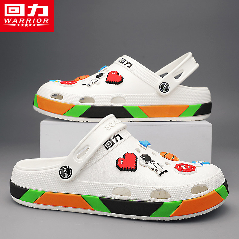 回力洞洞鞋男款夏季外穿包头拖鞋踩屎感运动防滑沙滩开车两用凉鞋