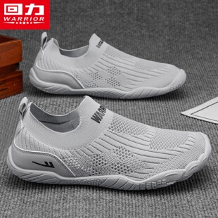 回力男鞋夏季透气网面运动一脚蹬休闲软底驾车薄款无鞋带袜子网鞋