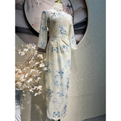 改良连衣裙女新中式 复古气质年轻款 秋款 高级感丝绒旗袍2026年新款