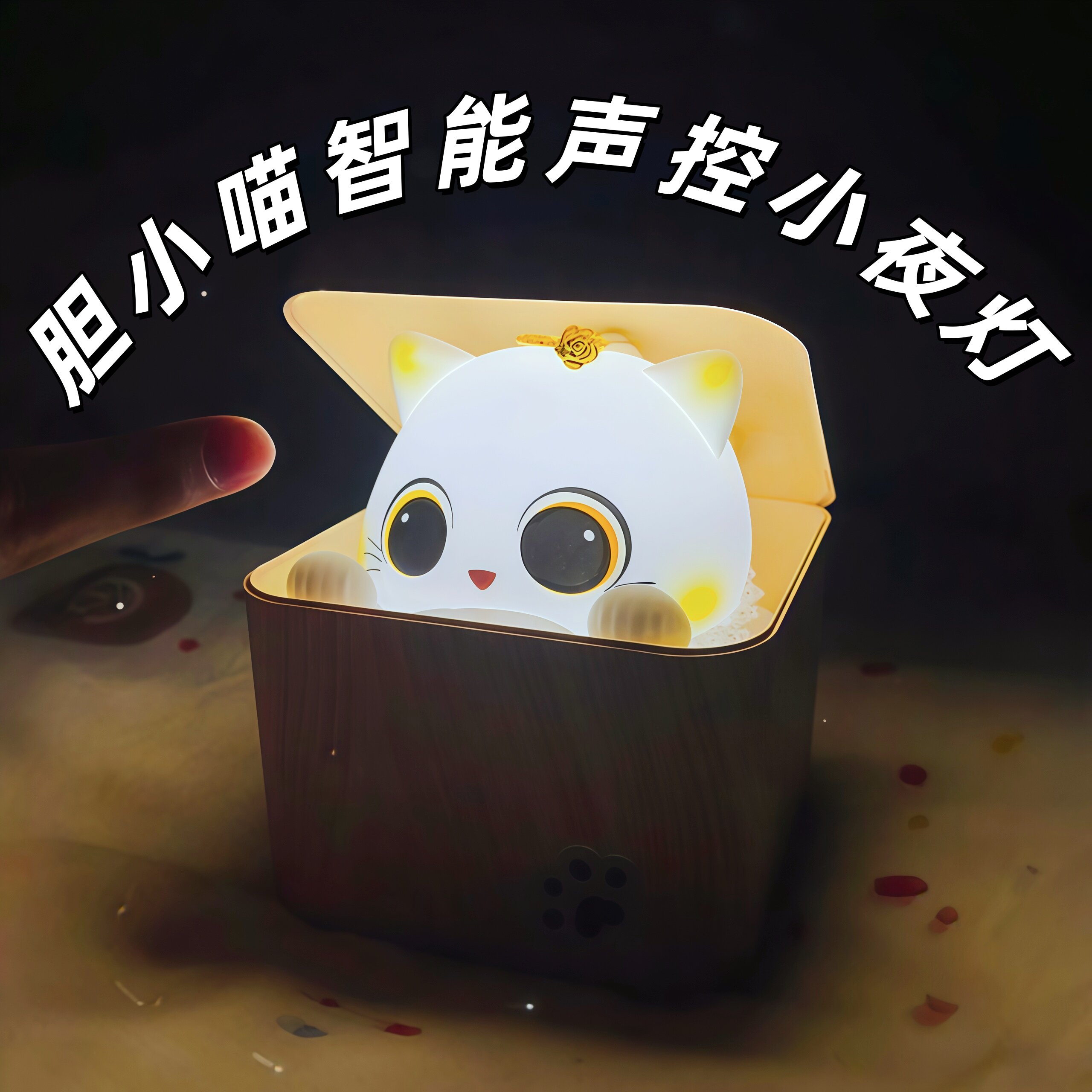 声控小夜灯胆小猫夜灯520情人节