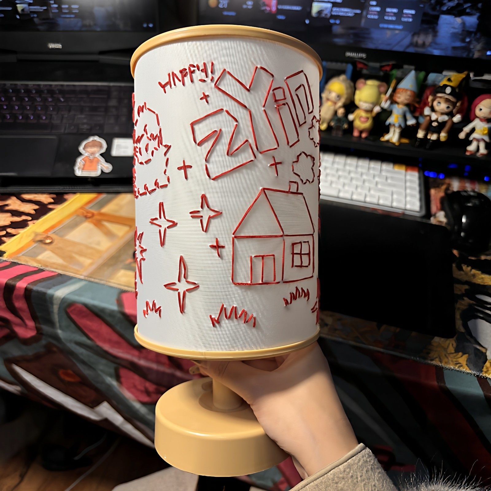 床头灯桌面装饰品手工缝制布艺氛围灯插座款小夜灯材料包房间卧室,家装灯饰光源,氛围灯,淘宝优惠券,粉丝福利购,淘宝优惠卷