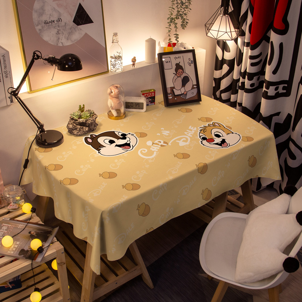 奇奇蒂蒂卡通可爱桌布防水餐桌书桌学习桌防尘盖布长方形台布