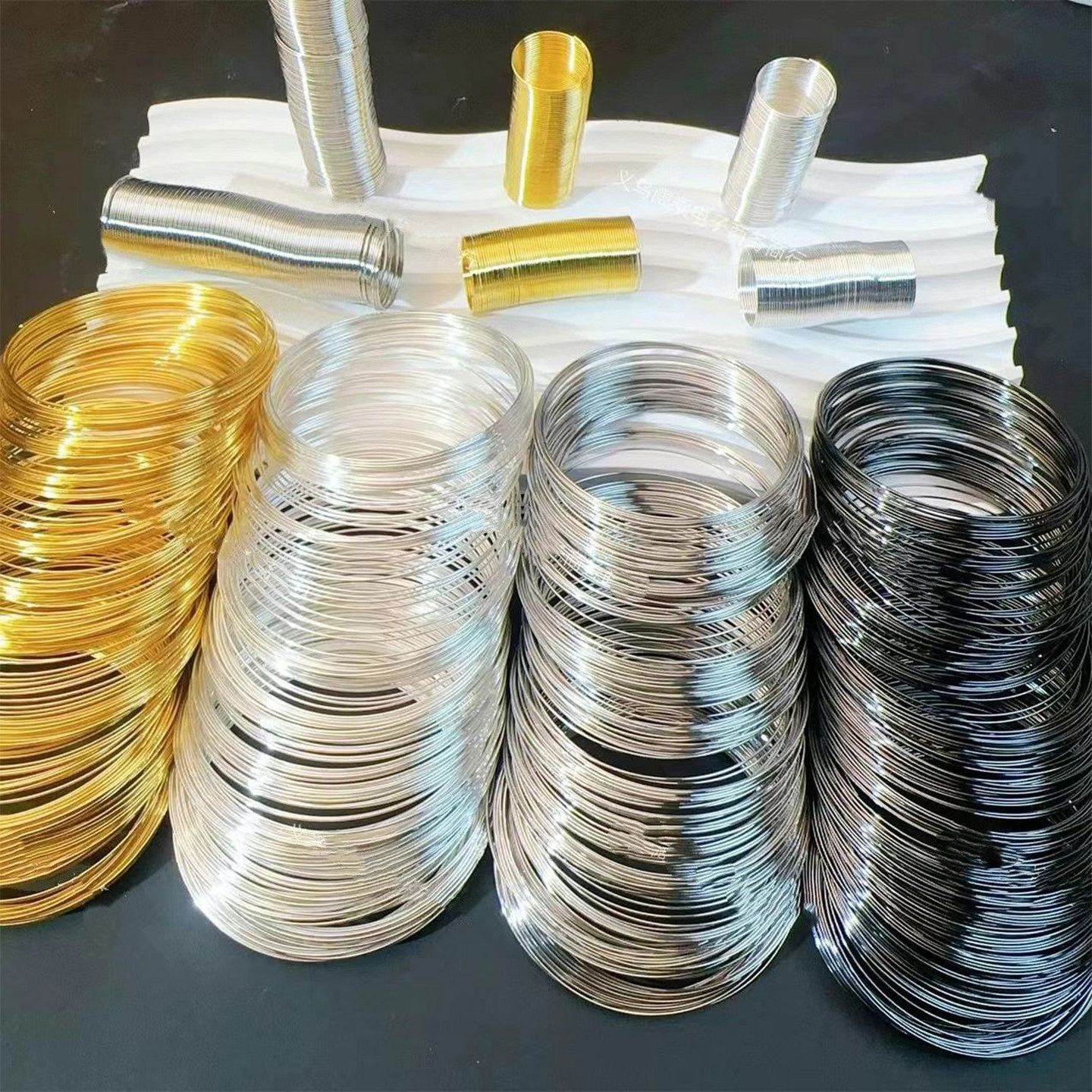记忆钢圈串珠手工编织钢丝线手镯圈手串diy项圈戒指圈饰品配件