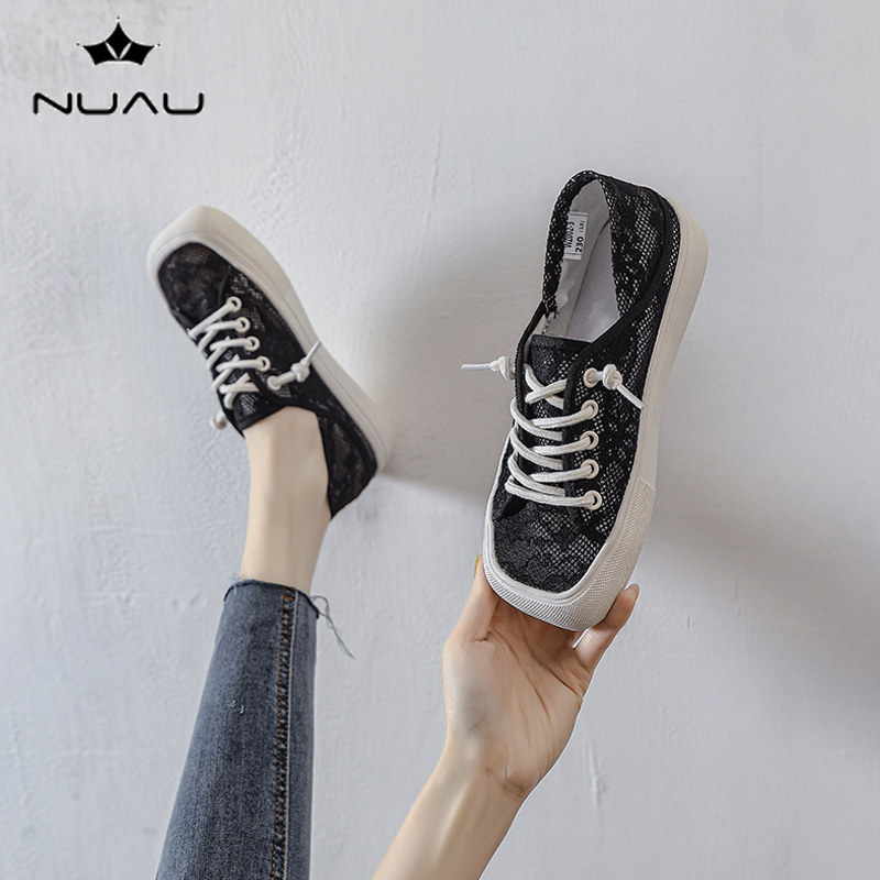 TRENDY BRAND LACE SQUARE TOE FISHERMAN SHOES WOMENS 2024 NEW SUMMER MESH BREATHABLE STEPPING FEET TWO-WEAR WOMENS SHOES CUTE SHOES