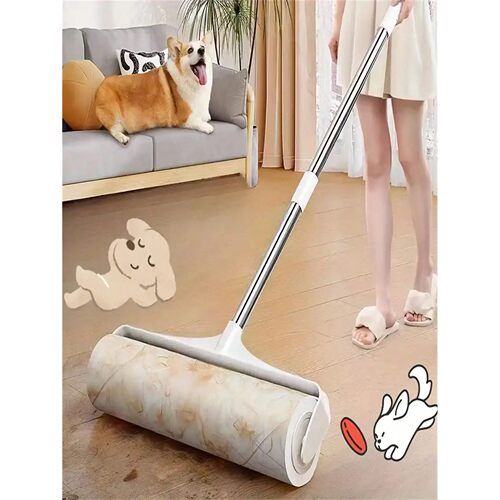 3 Pieces/Set (2 Rolls of Paper + 1 Long-Handled Mop) Hair Re