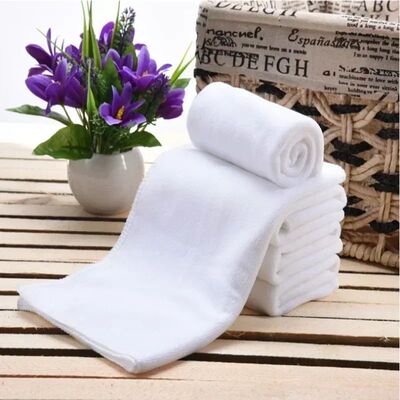 5-10Pcs White Soft Microfiber Face Towels Hotel Bath Wash Cl
