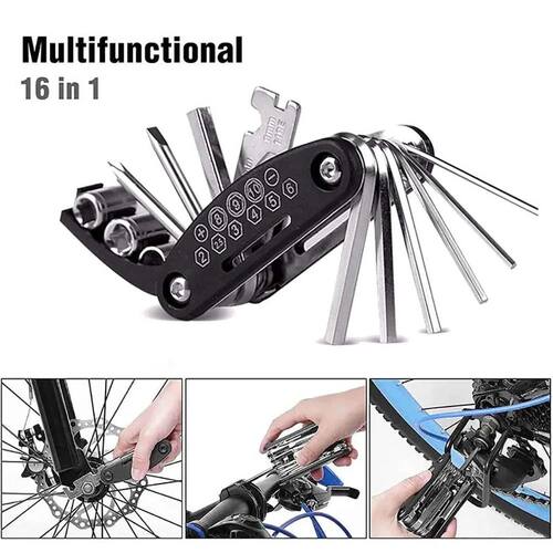 16 in 1 Portable Bicycle Repair Tools Kit Hex Wrench Nut Tir