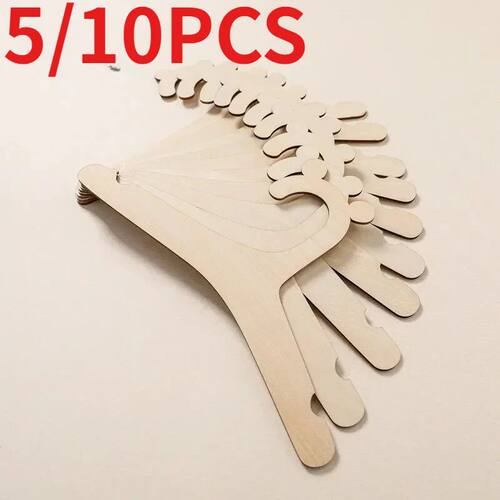 5/10pcs Baby Clothes Rack Cute Bear Wooden Children Clothing