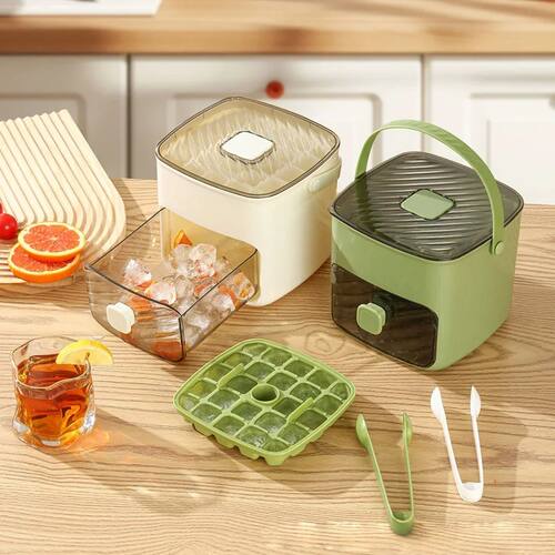 Brigii Ice Cube Tray with Lid&Bin, Ice Cube Mold with 48 Cub