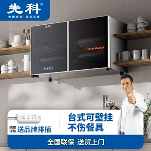 先科官方正品幼儿园横卧式悬挂墙式消毒柜壁挂式消毒碗柜家用台式