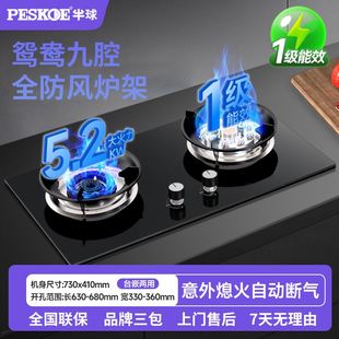 半球燃气灶家用直喷猛火双灶天然气液化煤气灶台式