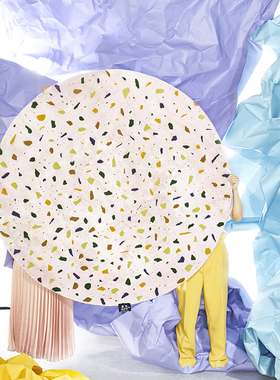 MEW磨叽地毯新西兰纯羊毛手工织造水磨石图案客厅卧室书房卧室