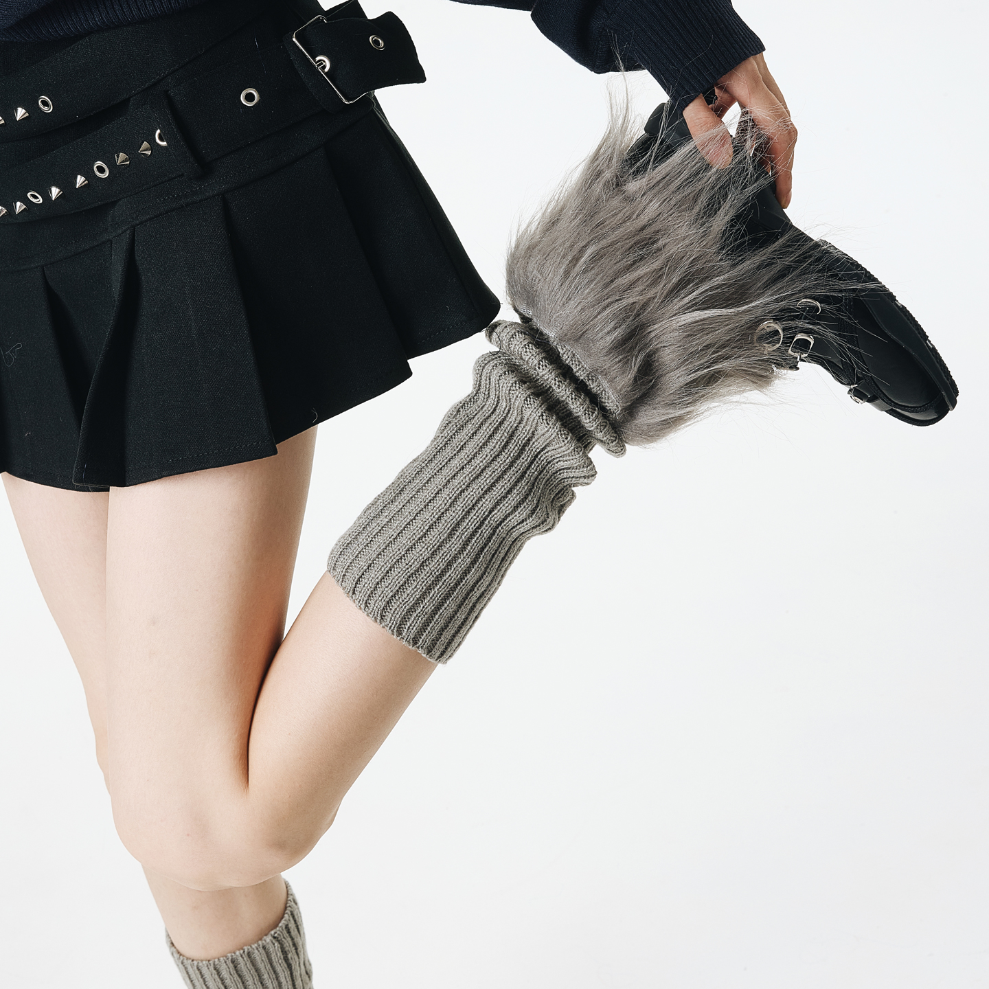 针织腿套袜子女毛毛袜套堆堆袜女