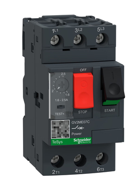 施耐德电气TeSys 热磁式电动机断路器按钮控制 GV2ME07C
