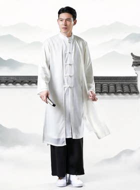 麻凡布衣2026夏季双层纯色雪纺中国风民族棉麻外套唐装青年休闲