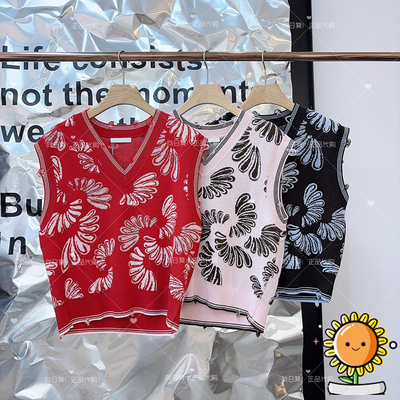 国内代购衣播25年春新品BDS1SD1133多色刺绣V领针织马甲番石飘香