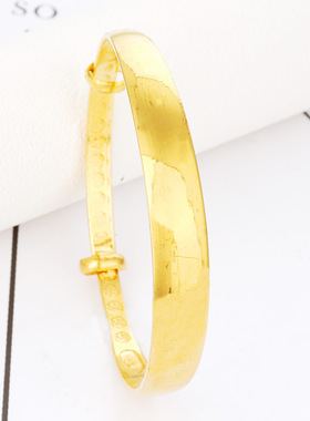 10mm推拉光面手镯 鑫饰界首饰直销 硬币土豪金