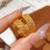 新中式 古法沙金点钻金枝玉叶麦穗戒指穗穗平安指环女中古风送礼物