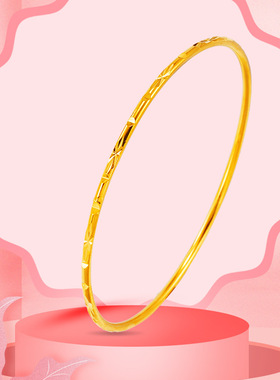 轻奢仿18k黄金线圈波西米亚风手镯女 时尚经典细圈沙金手环 跨境