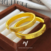 2025金店同款 越南沙金古法錾刻加厚加重吉言招财醒狮手镯开口手环