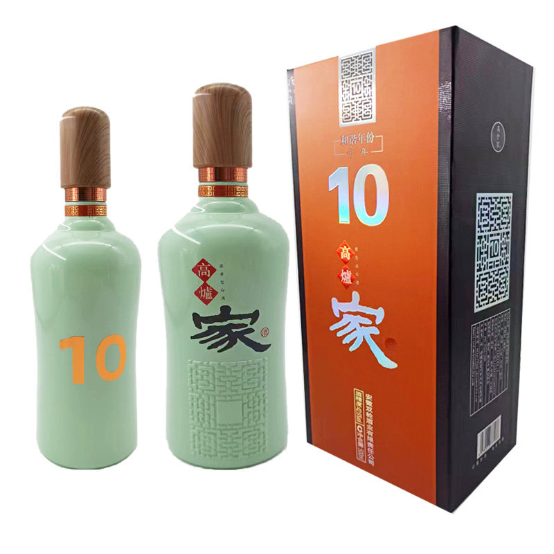 高炉家和谐年份青10年整箱4瓶500ML42.6度浓香型纯粮十年盒装白酒