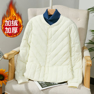 加绒加厚内胆棉衣女2023医护学生内穿打底小棉袄外套女士立领棉服