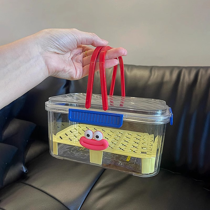 乌龟饲养缸粪便分离养龟苗盒子手提便携式发色盒育苗盆防逃带排水