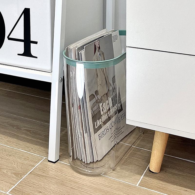 书房学生杂志报纸收纳神器置物架透明窄缝收纳筐书本文件展示架子