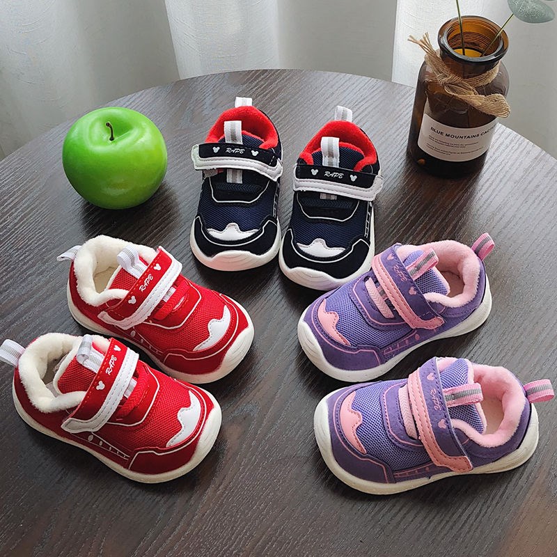 新款嬰兒學步鞋秋冬1-2歲寶寶棉鞋軟底加絨幼兒機能鞋男女童鞋子