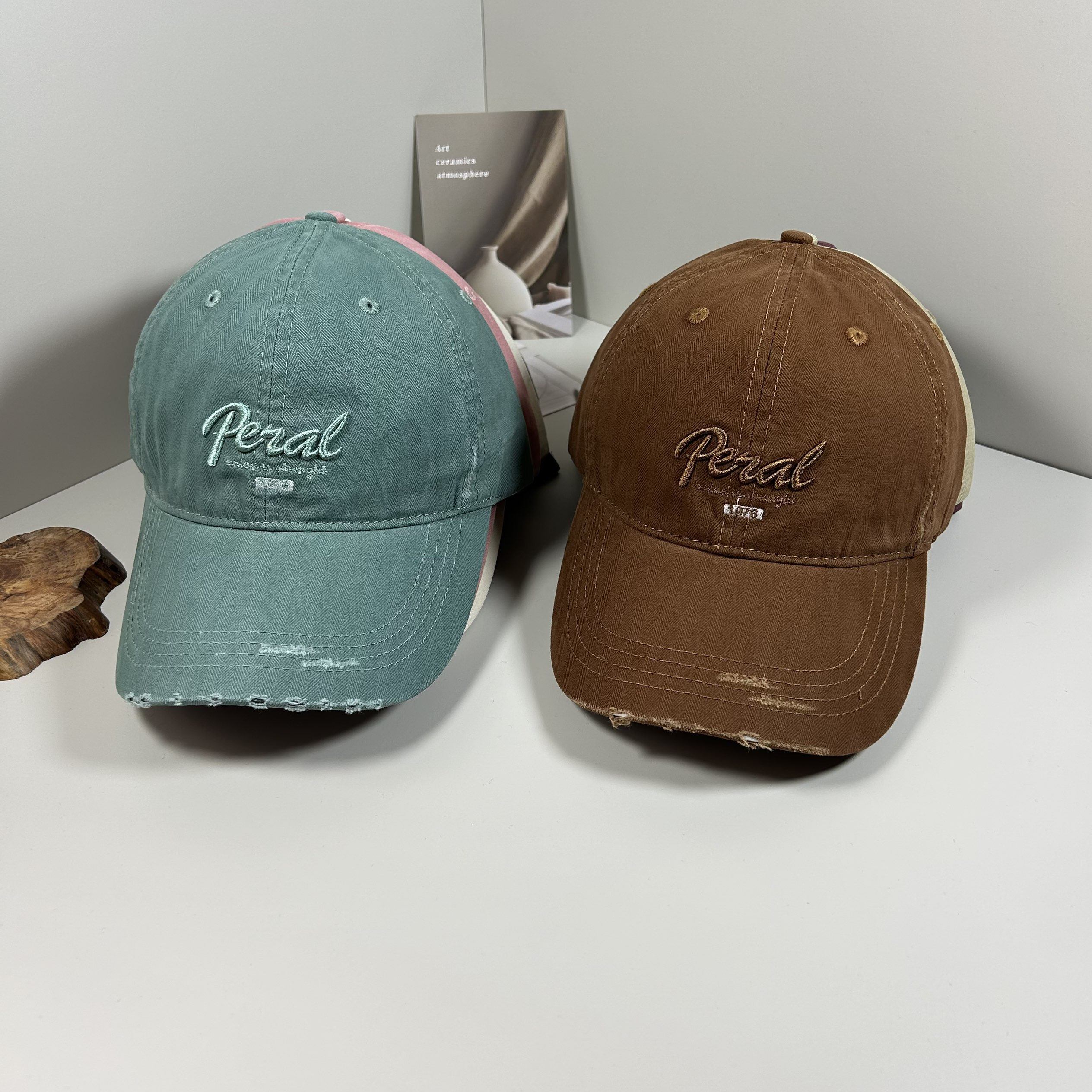 Peral美式复古刺绣字母棒球帽男女百搭破洞鸭舌帽显脸小前进帽潮,服饰配件/皮带/帽子/围巾,帽子,淘宝优惠券,粉丝福利购,淘宝优惠卷