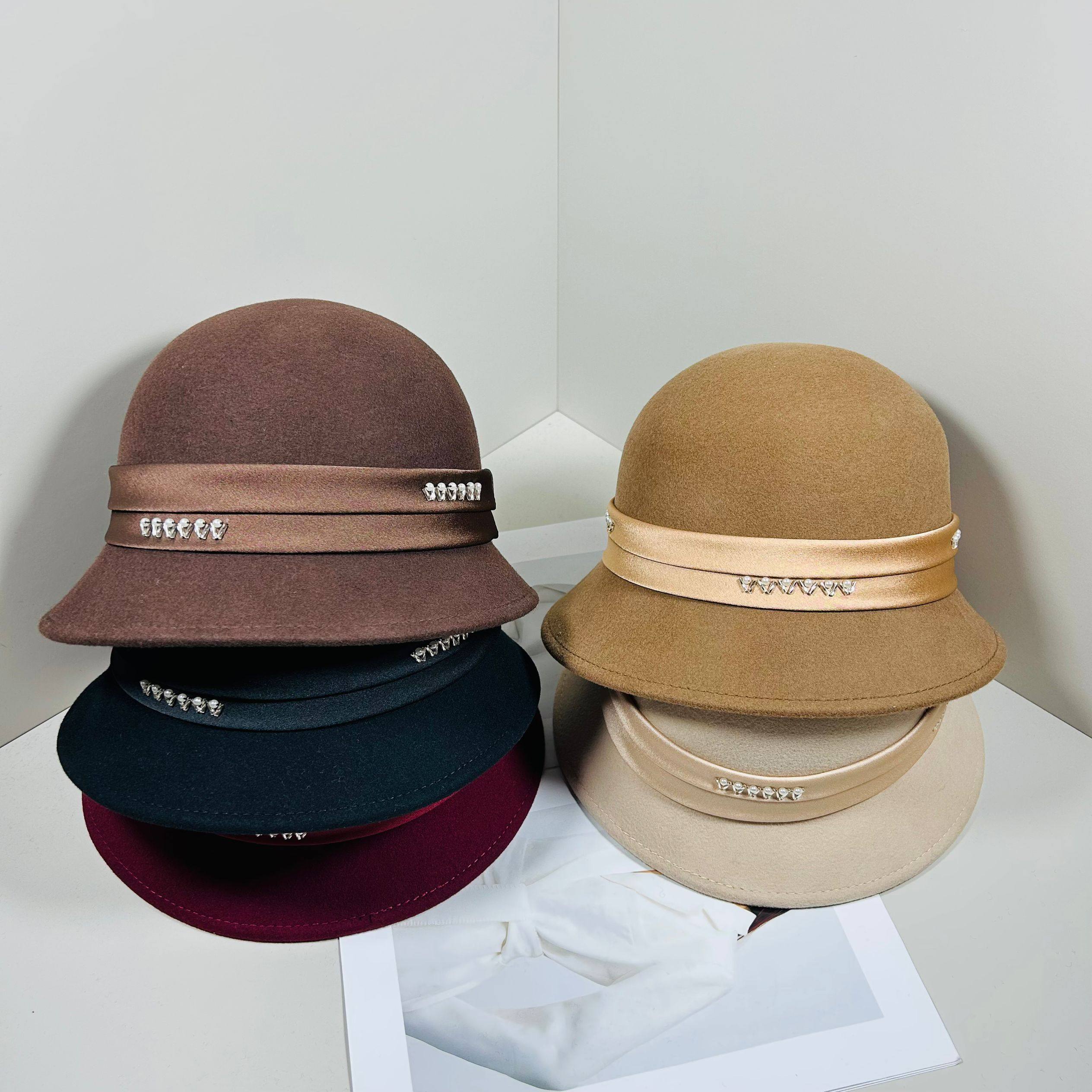 秋冬新款羊毛帽子女法式英伦显脸小灯罩帽时尚百搭毛呢礼帽子盆帽,服饰配件/皮带/帽子/围巾,帽子,淘宝优惠券,粉丝福利购,淘宝优惠卷