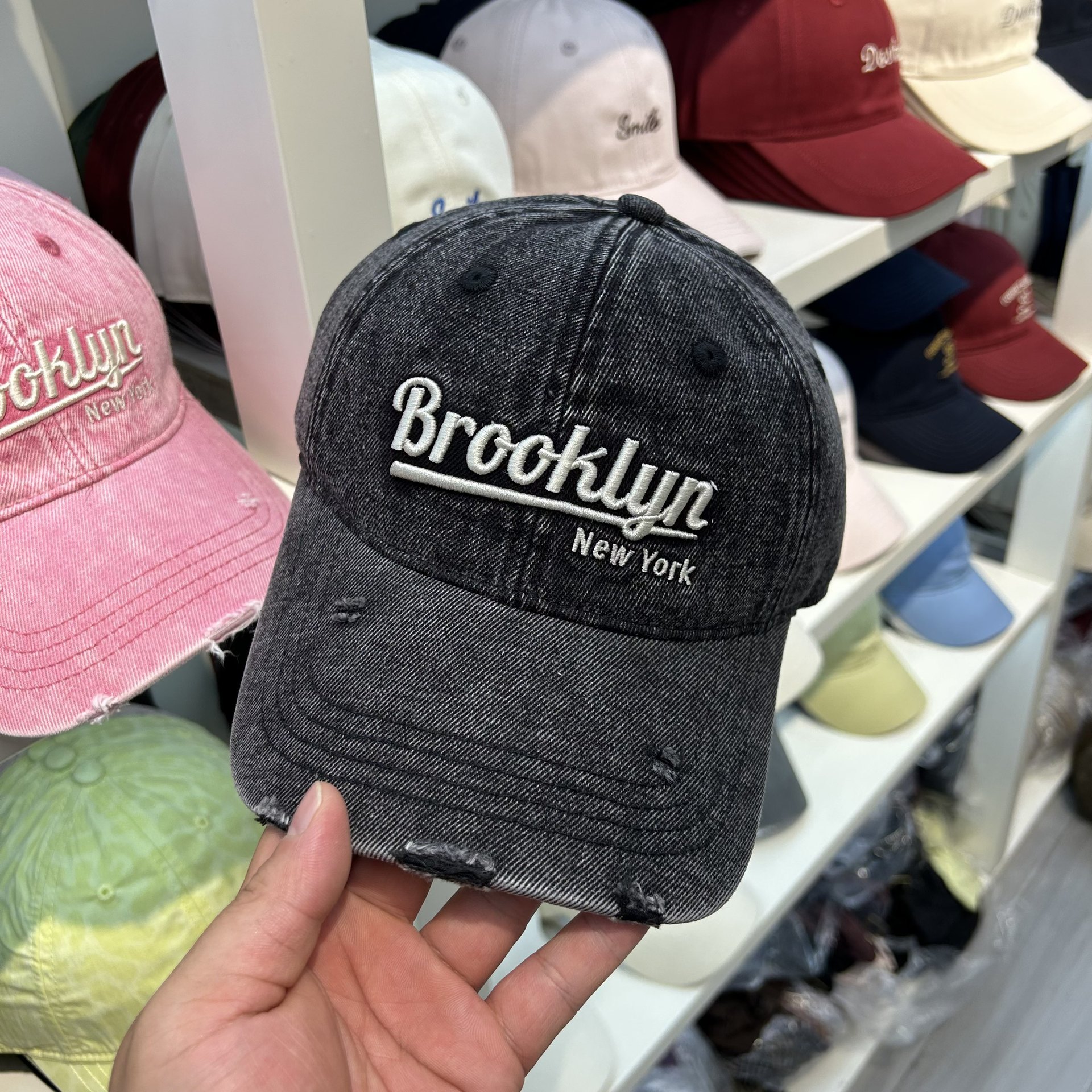 新款水洗牛仔Brook潮流棒球帽男女款复古休闲百搭高品质鸭舌帽子