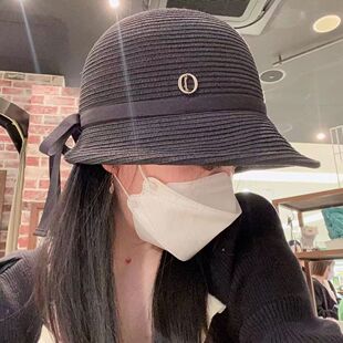 日系O家 chapeaud.o*override优雅蝴蝶结遮阳盆帽显脸小防晒草帽