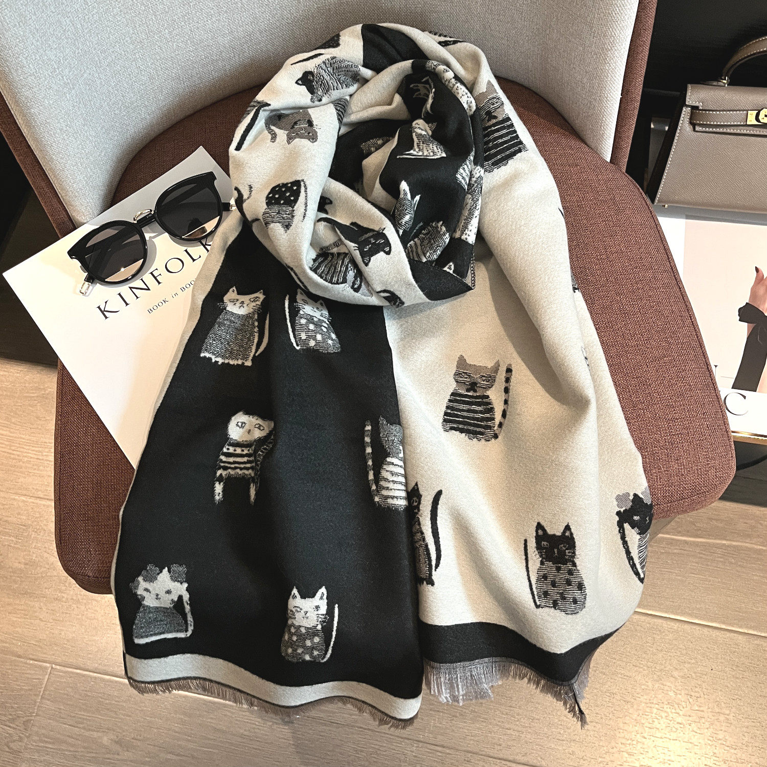 围巾女款2025新款冬猫猫图案仿羊绒保暖围脖学生加厚百搭披肩两用,服饰配件/皮带/帽子/围巾,围巾/丝巾/披肩,淘宝优惠券,粉丝福利购,淘宝优惠卷